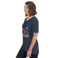 Image 4 of mom's turn to wine Unisex Short Sleeve V-Neck T-Shirt