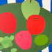 Image of Fruit Plate on Blue Stripes