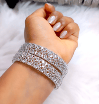 Image 2 of 2 Pieces American Diamond Bangles Set_GPB_1230