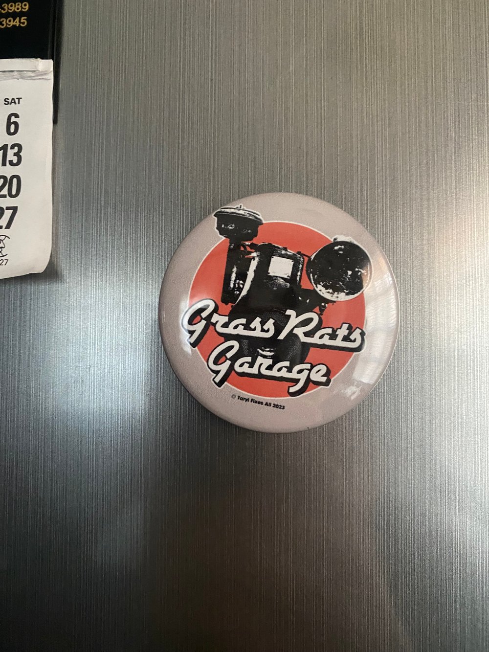 Large 2.25" Grass Rate Garage Button or Bottle Opener Magnet!