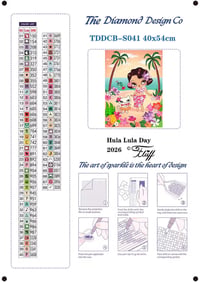 Image 4 of Hula Lulu’s Aloha Kitty Island Full Size Diamond Painting by Miss Fluff