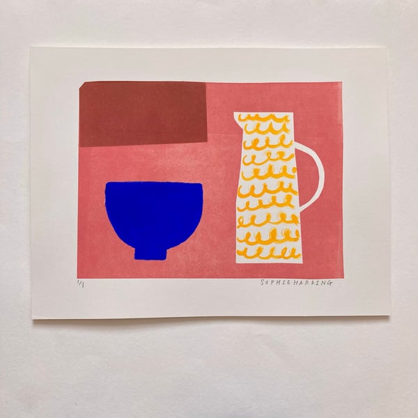 Image of Bowl and Jug handfinished print