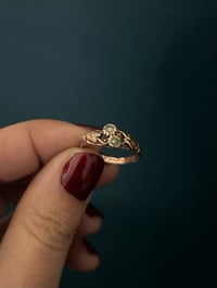 Image 8 of Très belle bague victorienne, plaqué or rose avec perles, fin XIXème siècle! taille 48-49