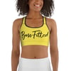 BOSSFITTED Solid Yellow and Black Sports Bra