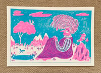 Image 1 of Mrs Violet in Mountains. Risograph. 