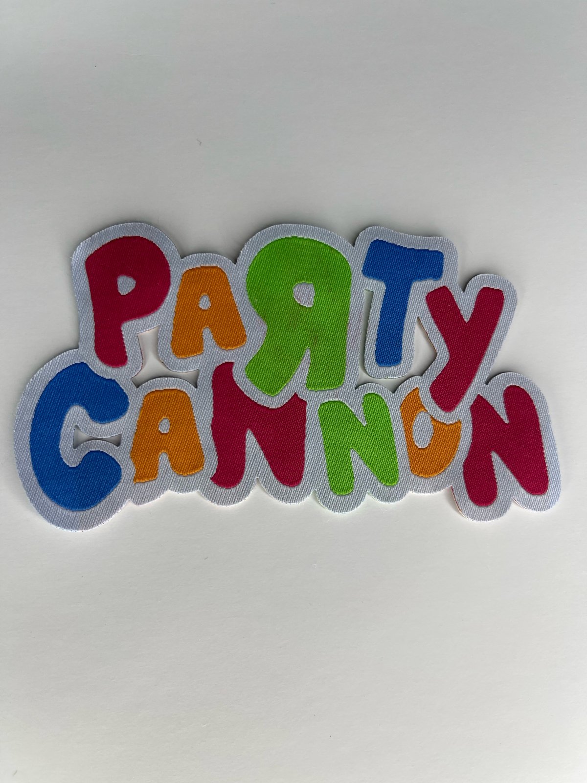 Party Cannon Laser Cut Woven Patch | Armed With Hammers Productions