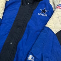 Image 4 of VTG 90s Dallas Cowboys Starter Zip Up Jacket Sz XL