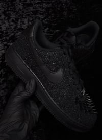 Image 1 of Glitter Red Bottom With Spikes Air Force 1