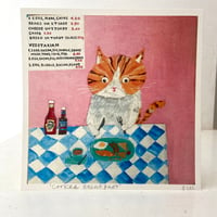 Image 1 of Small square art print -cooked breakfast 
