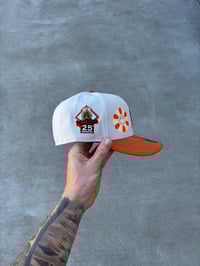 Image 4 of RUST ORANGE VISOR MULTI TONE MIAMI MARLINS CUSTOM FITTED CAP