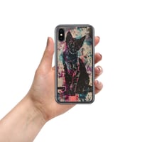 Image 3 of Colorful Watercolor Paint Splatters Black Cat Clear Case for iPhone®