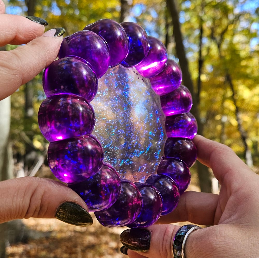 Image of Purple Crinkly Iridescent Bubble Coaster 
