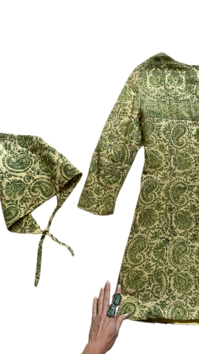 1960s Indian cotton hand blocked keychain and mini/jacket set