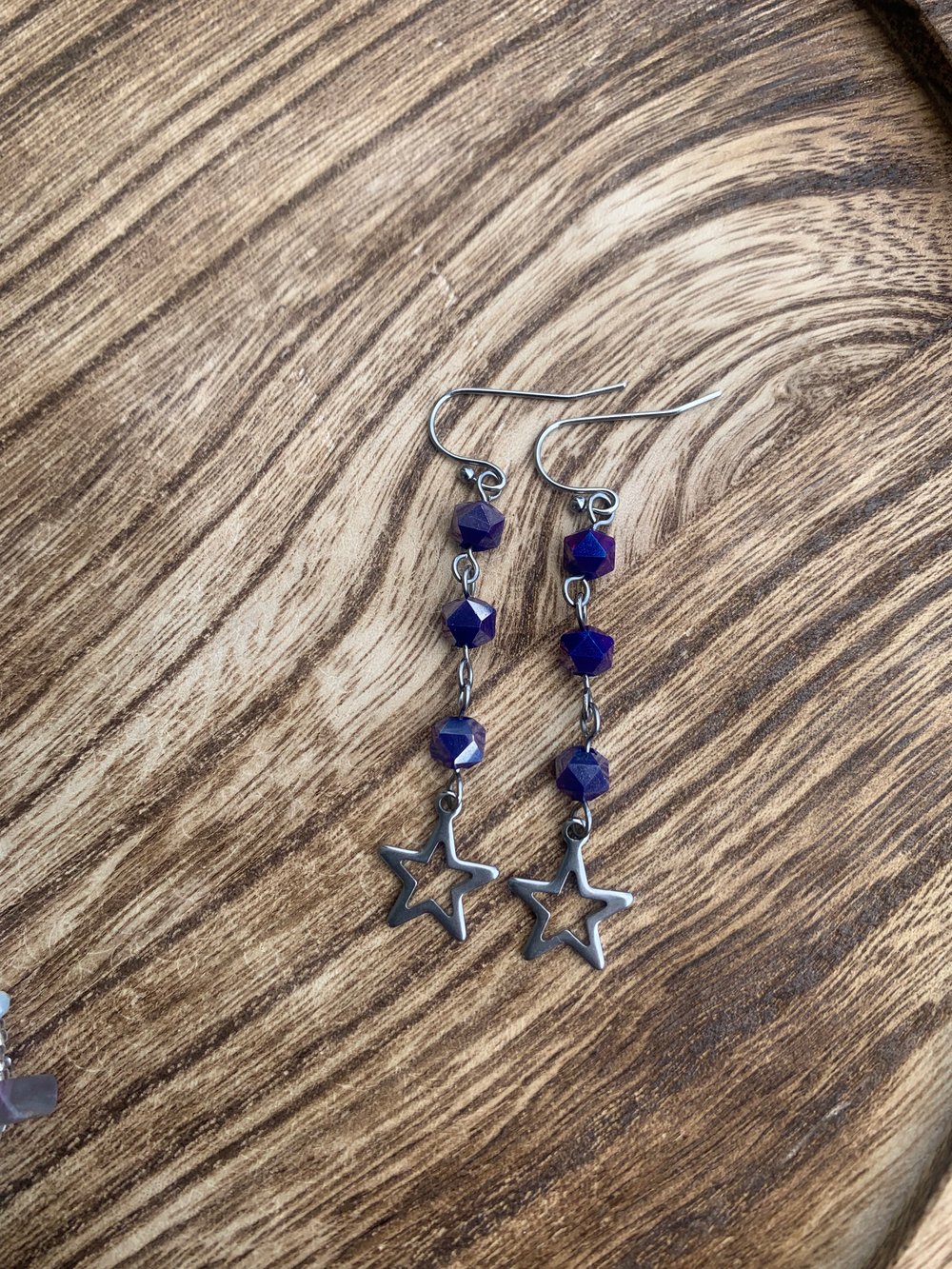 beaded star earrings