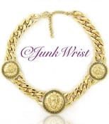 Image of Versace Style Triple Lion Head Necklace