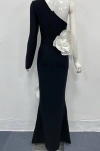 Image 4 of STATEMENT 3DFLOWERS ONESHOULDERBANDAGE MAXIDRESS