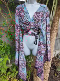Image 8 of Pefkos co ord sarong set -red black