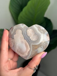 Image 3 of HQ FLOWER AGATE HEART -MADAGASCAR- B
