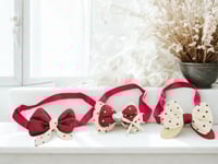 Image 1 of 3pcs red and white adjustable  bow ties for small dogs