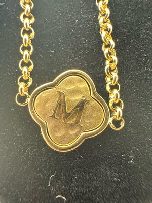 Image of Abbott LYON Monogrammed Bracelet “M” Gold Plated - Free Shipping 