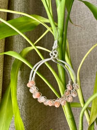 Image 1 of Sunstone (Silver) Hoop Earrings