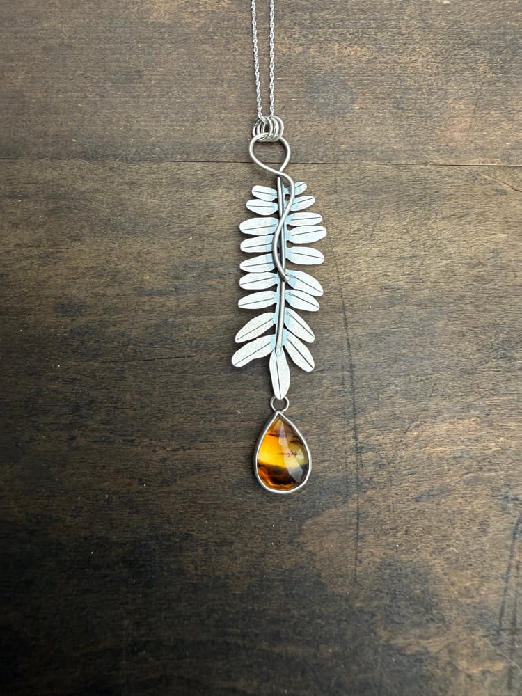 Image of Honey Locust Leaf Montana Agate Necklace