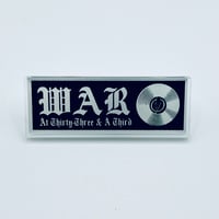 Image 1 of WAR @ 33 1/3 TRANSPARENT PIN