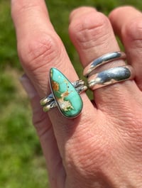 Image 2 of Royston Turquoise Stamped Band Ring (Size 7.75-8) 