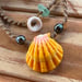Image of Hawaiian sunrise shell necklace with Tahitian pearls 18 inch