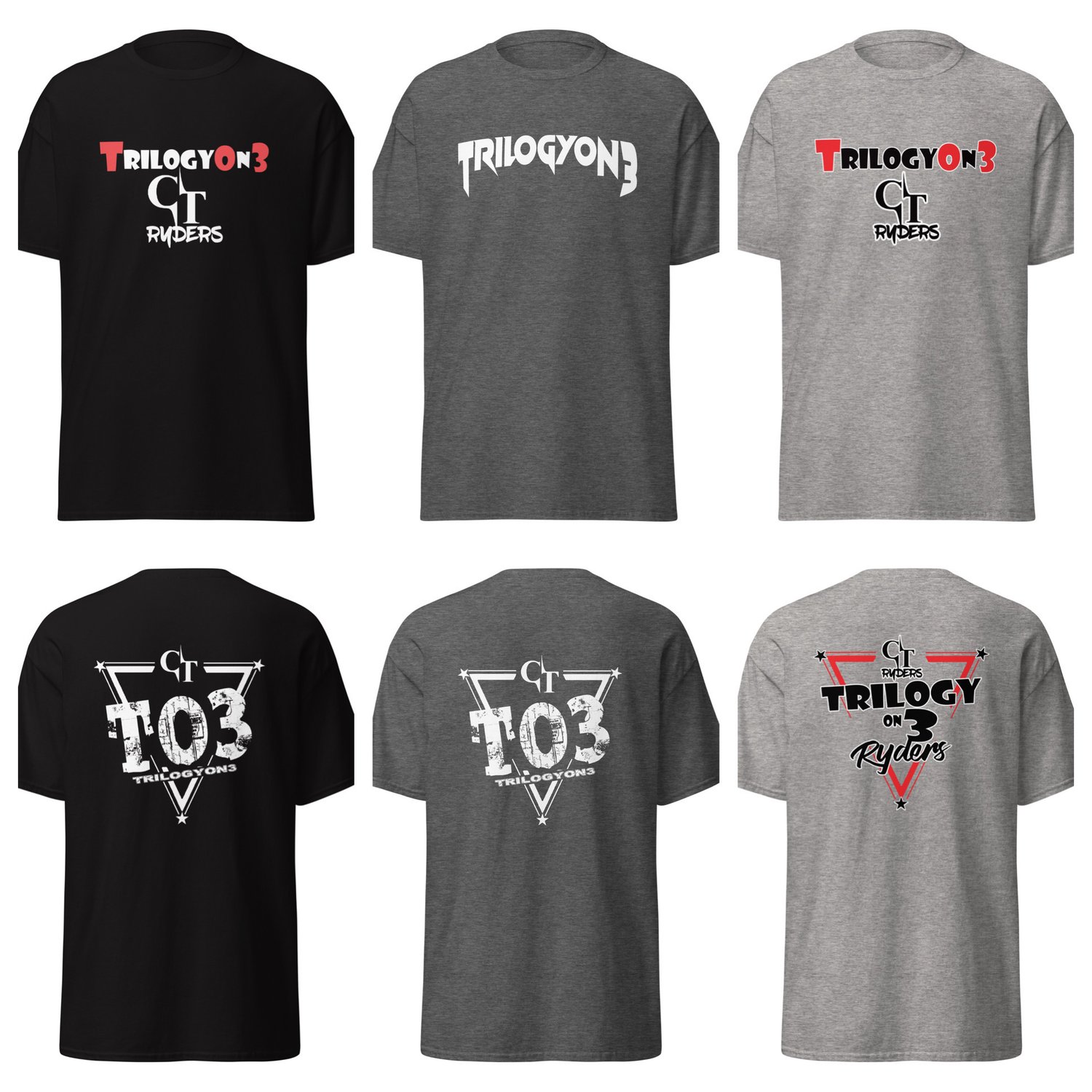 Image of TRILOGY ON 3 TSHIRTS - MEMBERS ONLY