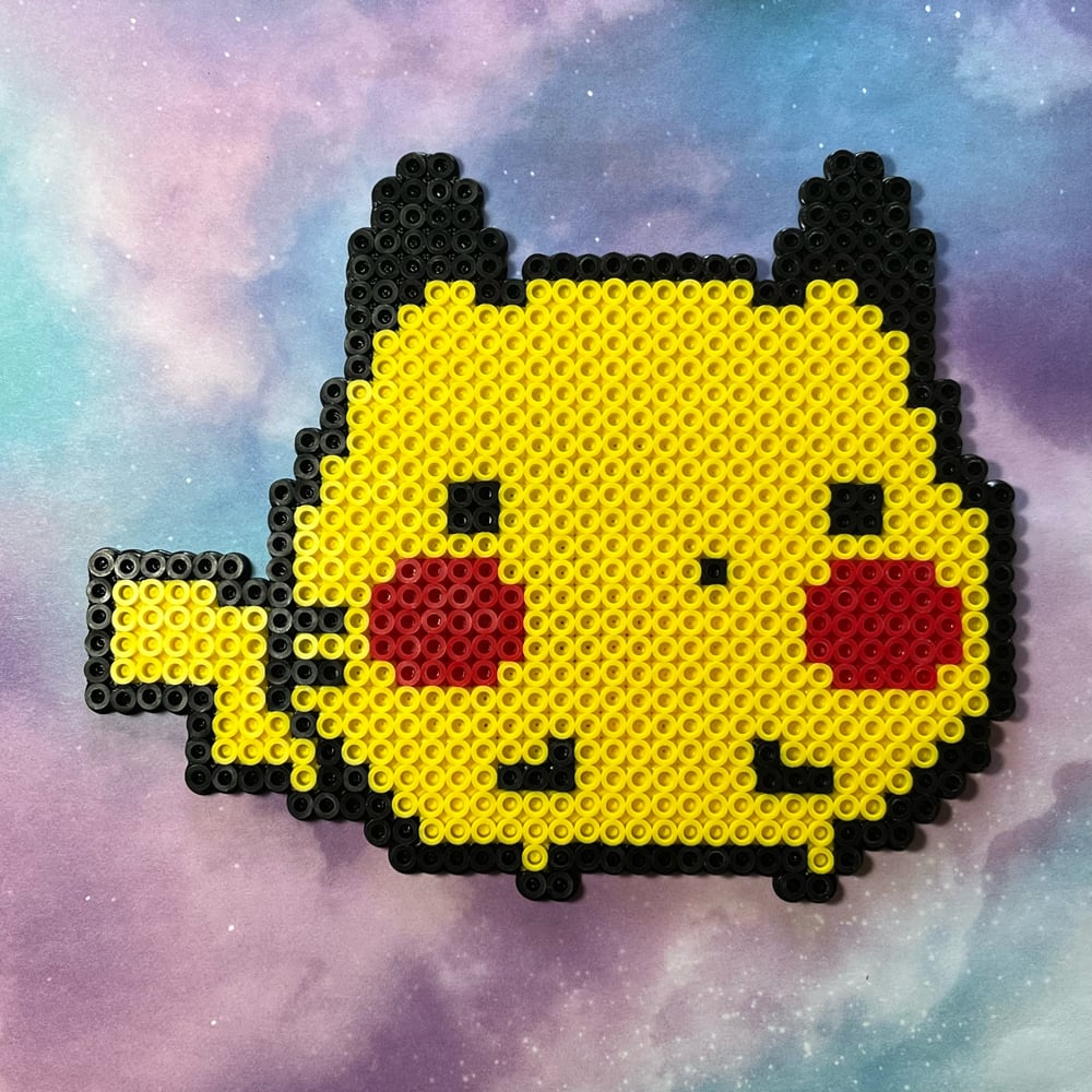 Image of Chubby Pikachu Perler Kandi Wall Decor