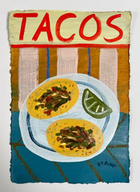 Tacos on teal & ochre