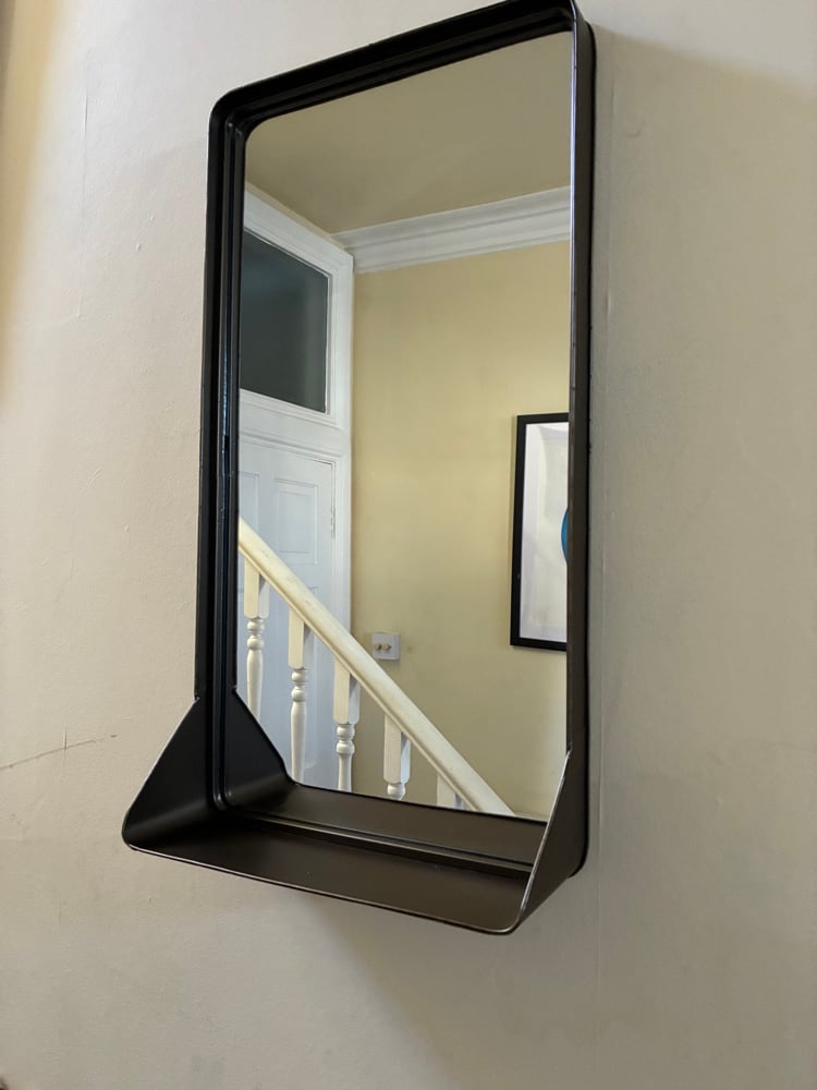 Image of Industrial Style Mirror with Shelf
