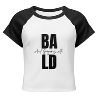 Image 3 of BALD AF BLK Women’s Micro Rib Raglan Baby Tee