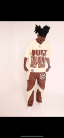 Image 4 of Cream/ Brown Windbreker Set