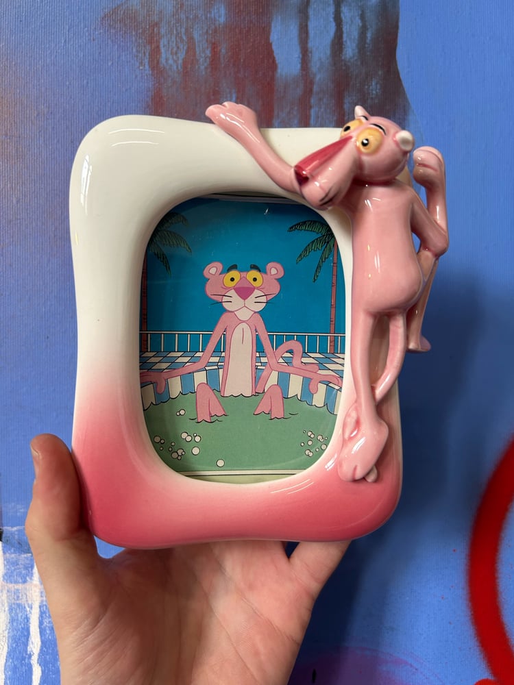 Image of Ceramic Pink Panther picture frame 