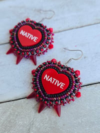 Image 2 of Native candy heart earrings