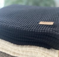 Black waffle throw 