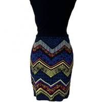 Image 2 of Jealous Tomato Multicolored Geometric Pencil Stretch Body Con Skirt - Size M