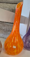 Long cut neck bubble drop vase