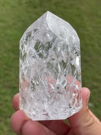 Image 5 of Crackle Quartz Crystal Point With Rainbows #1452