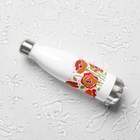 Image 2 of Stainless steel water bottle with Poppies