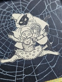 Image 3 of Antique Cat Collection -Cat engravings with real preserved web- K