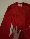 early 1970s OSSIE CLARK scarlet moss crepe trouser suit