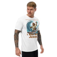 Image 1 of I Ride With Jesus Surfing Fitted Short Sleeve T-shirt