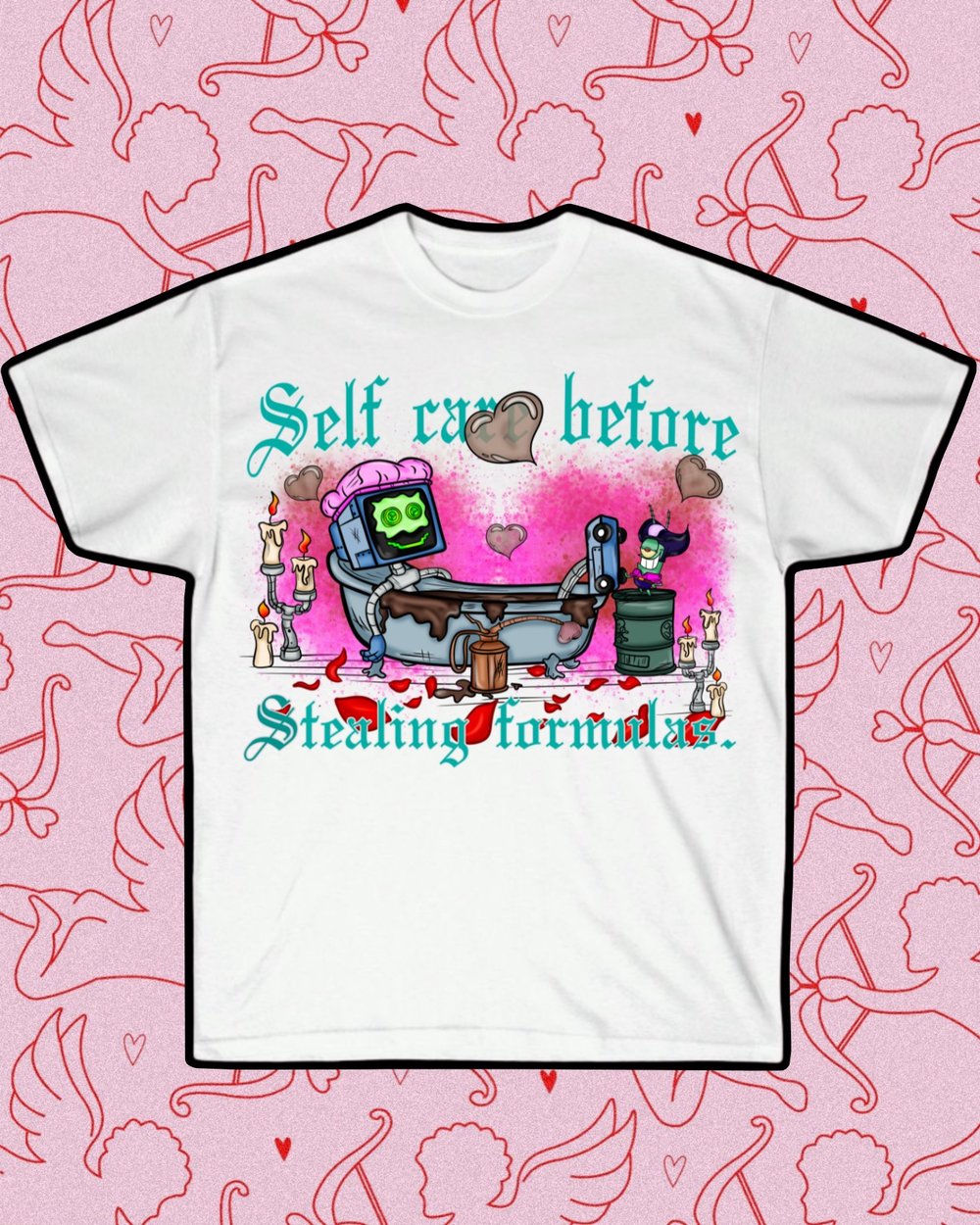 Image of Stealing Formulas Pink Background