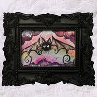 ‘Rainbow Soot Bat’ Original Painting ~ Framed