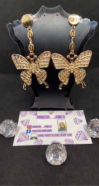 Image 2 of Butterfly Drop Earrings 