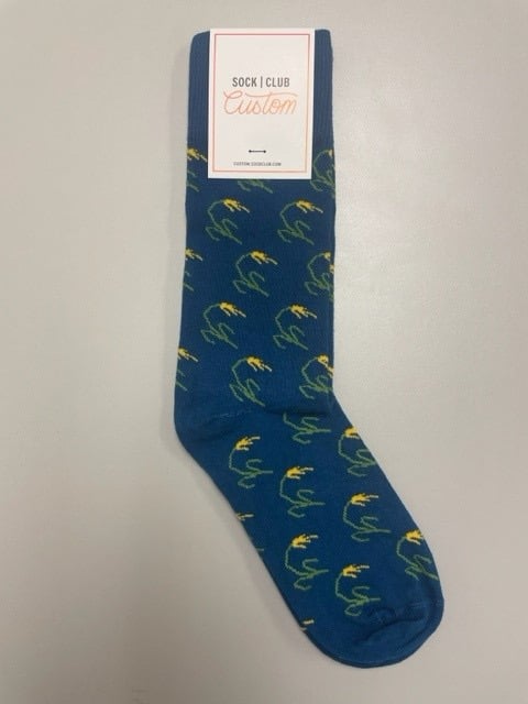 Image of Crew Socks - Rice Plant (blue)