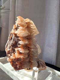 Image 4 of 4.2lb Mangano Pagoda Calcite with Hematite Crystal Specimen 